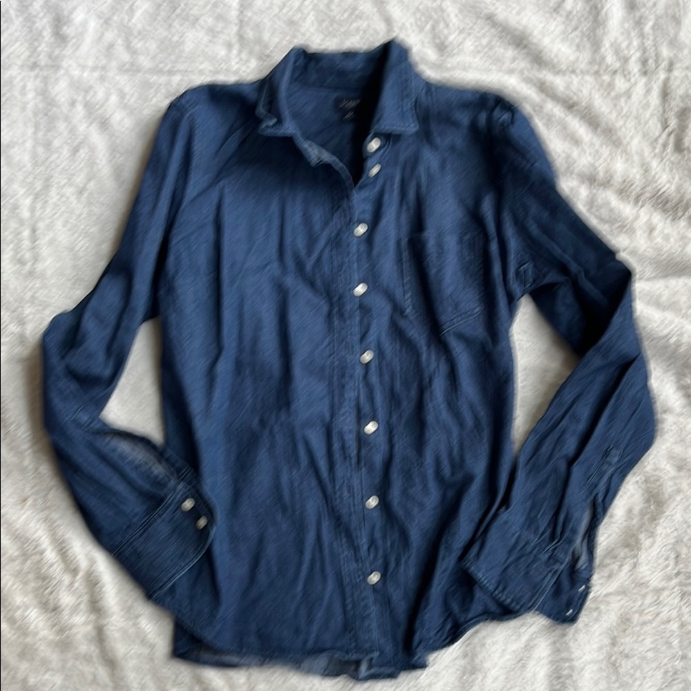 NWOT J. Crew Denim Chambray Button-Up Shirt